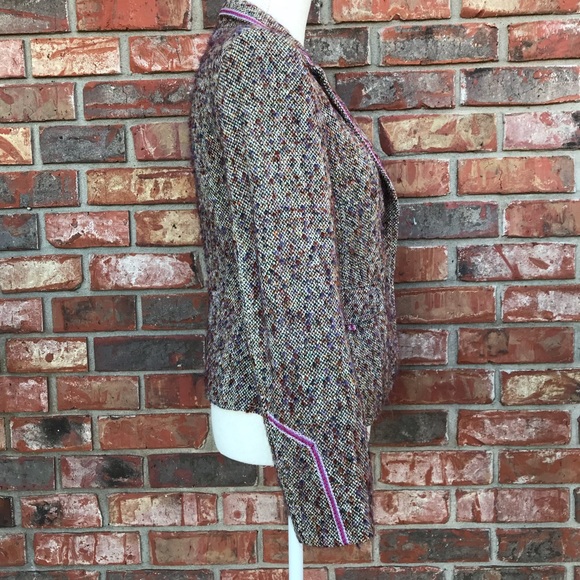 ✨SOLD✨Strenesse Blue Wool Tweed Blazer Jacket Sz 8 - Picture 3 of 8